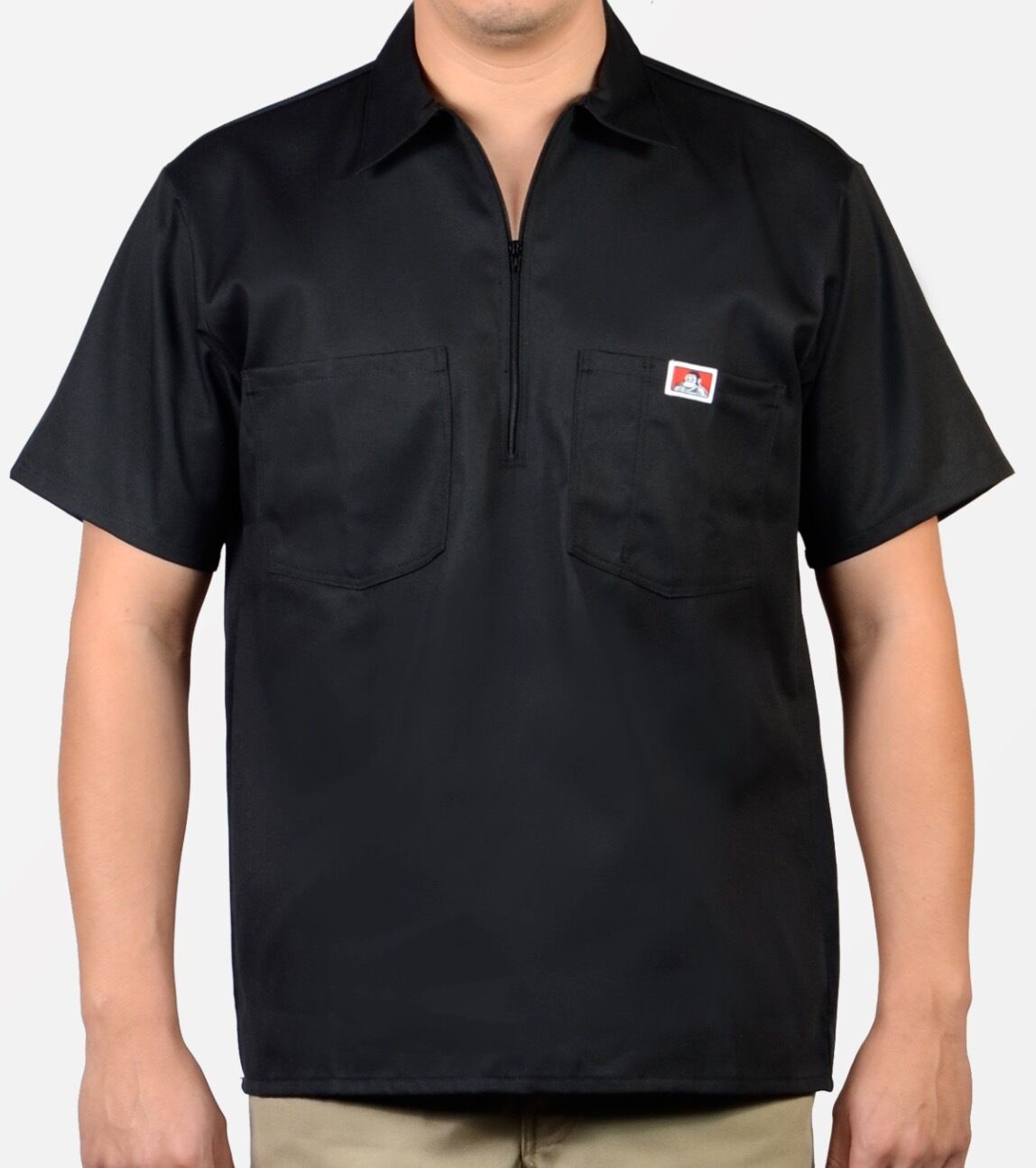 BEN DAVIS SHORT SLEEVE 1/2 ZIPPER SOLID SHIRTS – AF Clothing Inc