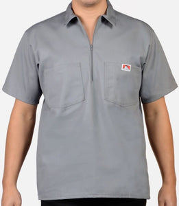 BEN DAVIS SHORT SLEEVE 1/2 ZIPPER SOLID SHIRTS