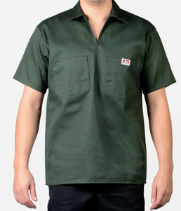 BEN DAVIS SHORT SLEEVE 1/2 ZIPPER SOLID SHIRTS