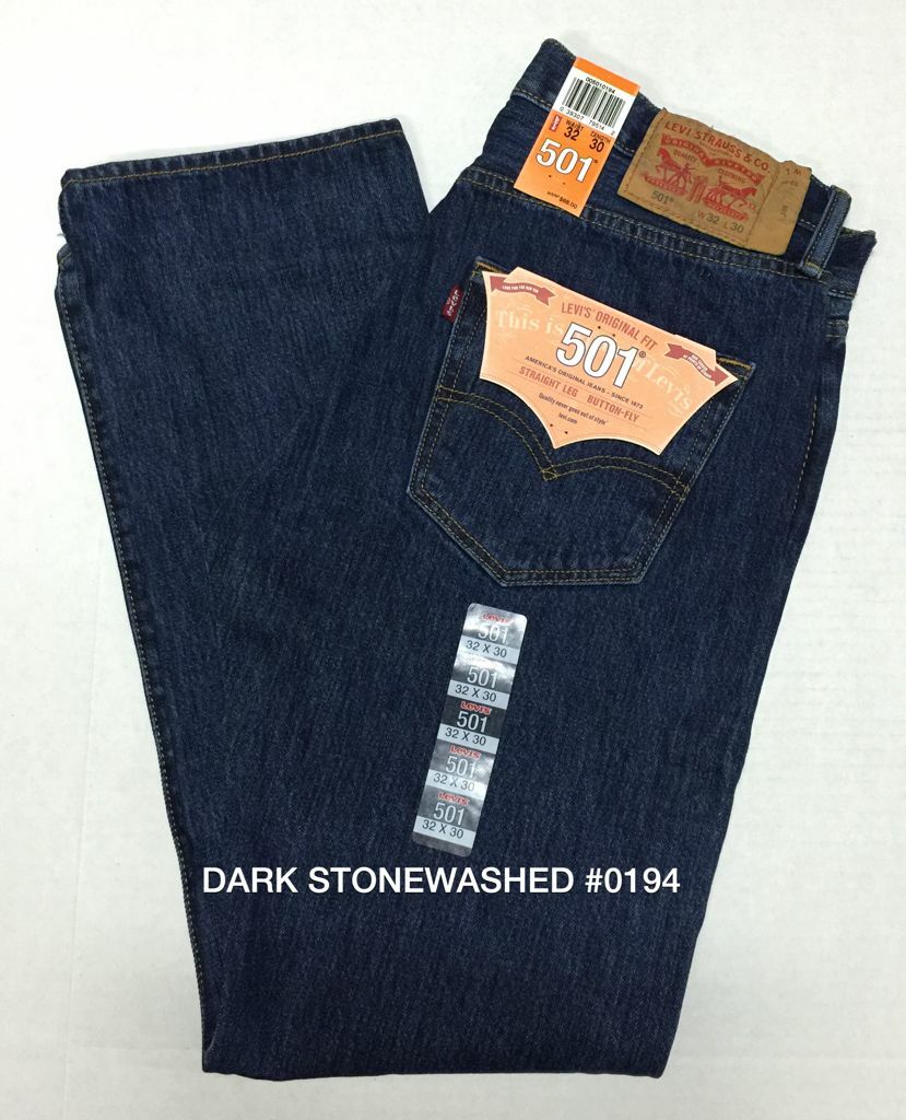 eskalere studie Fordeling Levi's 501 Straight Fit Button Fly Jeans Prewashed 00501-0194 Dark Sto – AF  Clothing Inc