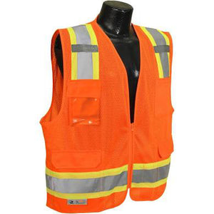 True Crest High Visibility Solid Surveyor Safety Vest