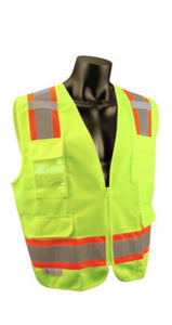 True Crest High Visibility Solid Surveyor Safety Vest